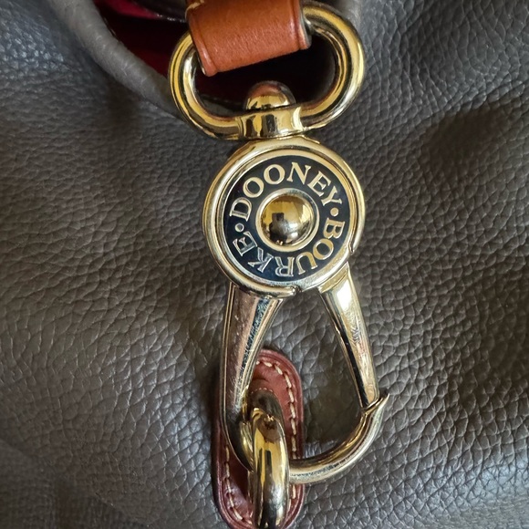 Dooney & Bourke Gray/Taupe pebble Leather saddle color leather Hobo/slouch Bag - Picture 2 of 9